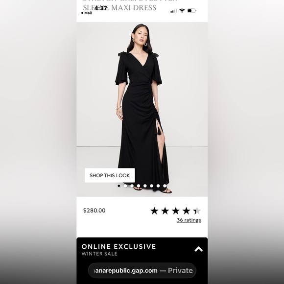 Banana Republic Black Midi Dress - Picture 4 of 5